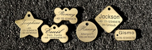 Hundemarken aus Messing
